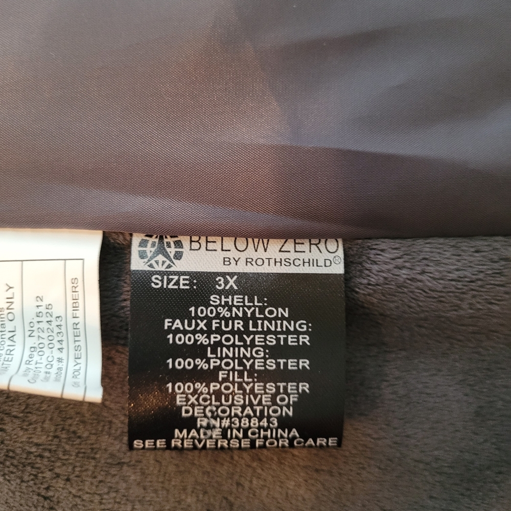 Rothschild Below Zero 3x Plus Size Gray Lightweight Jacket Like New - Picture 5 of 5